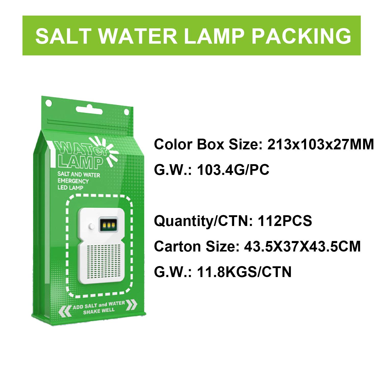 ចង្កៀងទឹកអំបិលអំពូល LED តែមួយពណ៌បៃតង (14)
