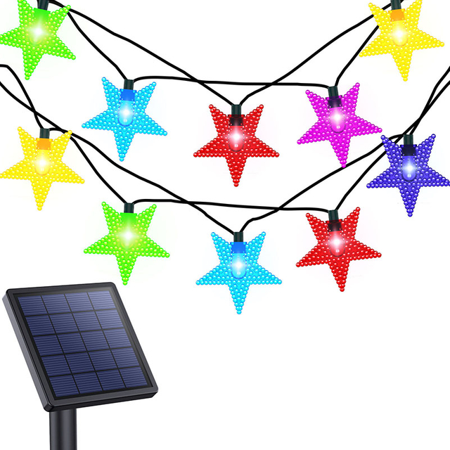 Waterproof Outdoor Solar-Powered Star String Lights