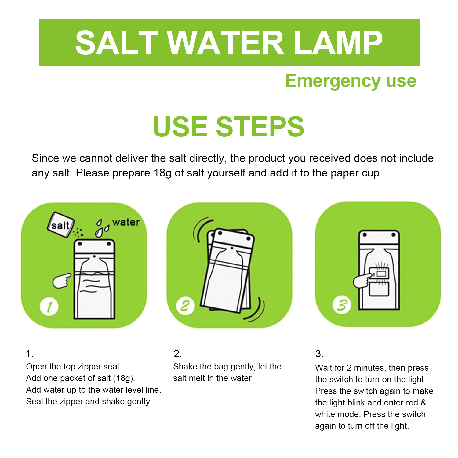 ចង្កៀងទឹកអំបិលអំពូល LED តែមួយពណ៌បៃតង (3)